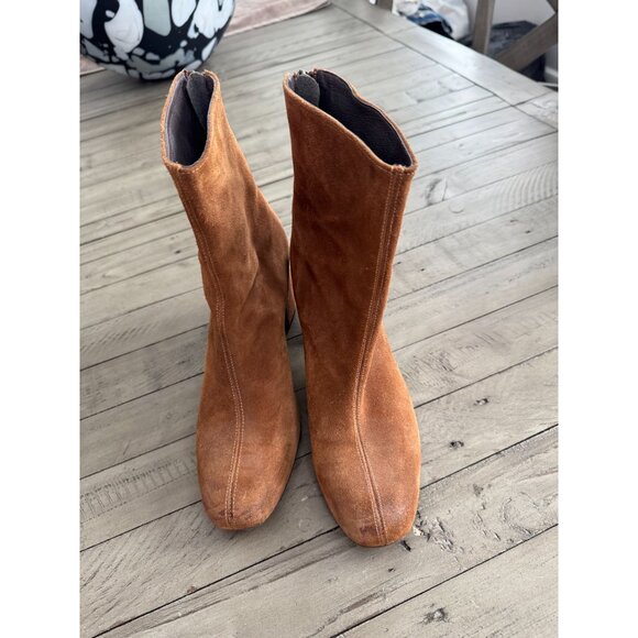 Free People FP Cecile Suede Leather Ankle Boots Booties Brown Size 41 11 - Picture 5 of 10